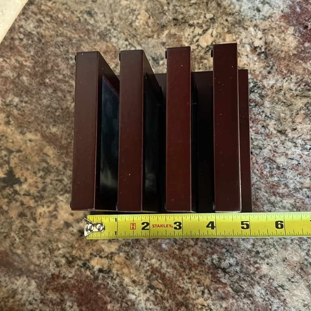 Coaster Frames Cherry Wood -Custom Photo Gift Hallmark 4 Coasters & Holder - Picture 15 of 17